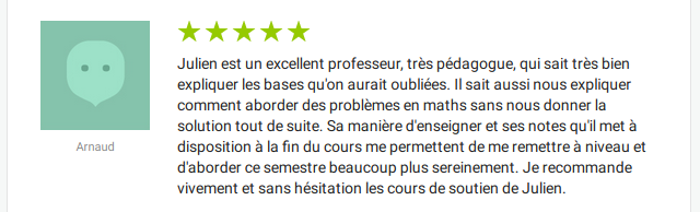 Feedback d'un étudiant de master en science de l'ingénieur