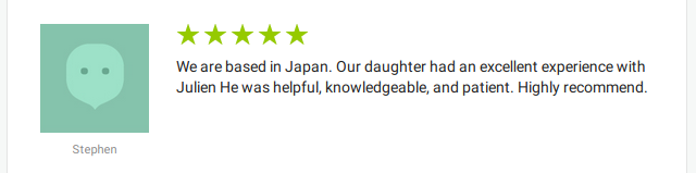 Feedback d'un père de famille au Japon