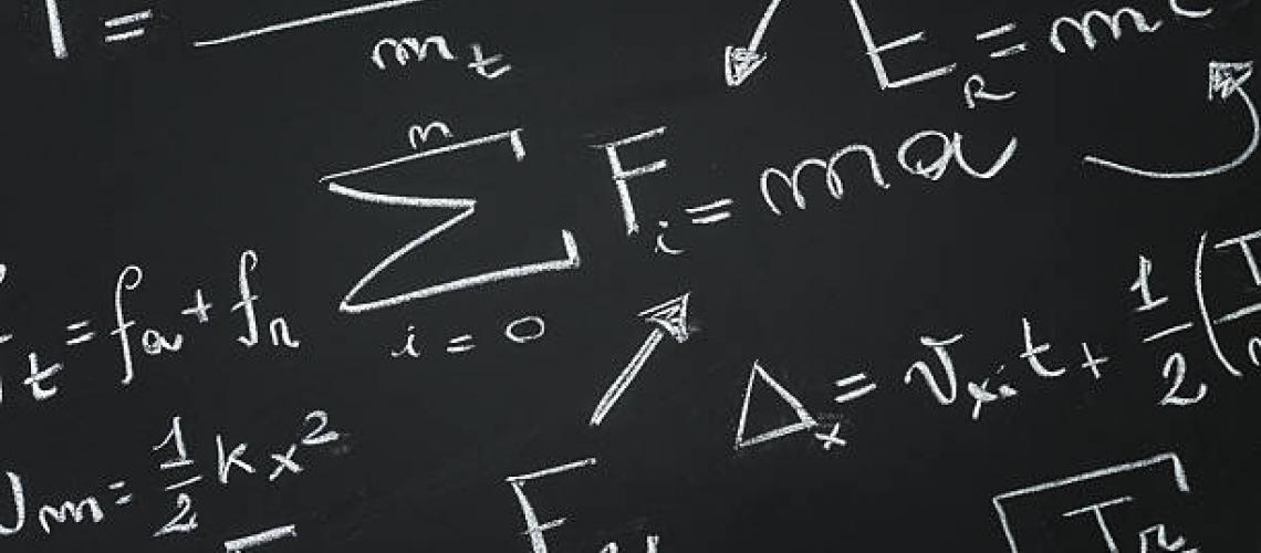 A blackboard with classical physic equations